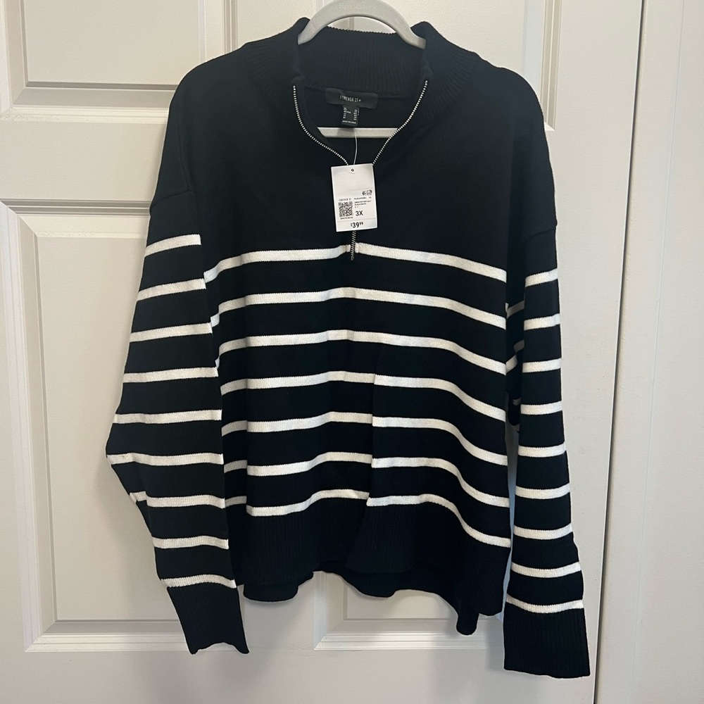 Women’s Plus striped pullover sweater
